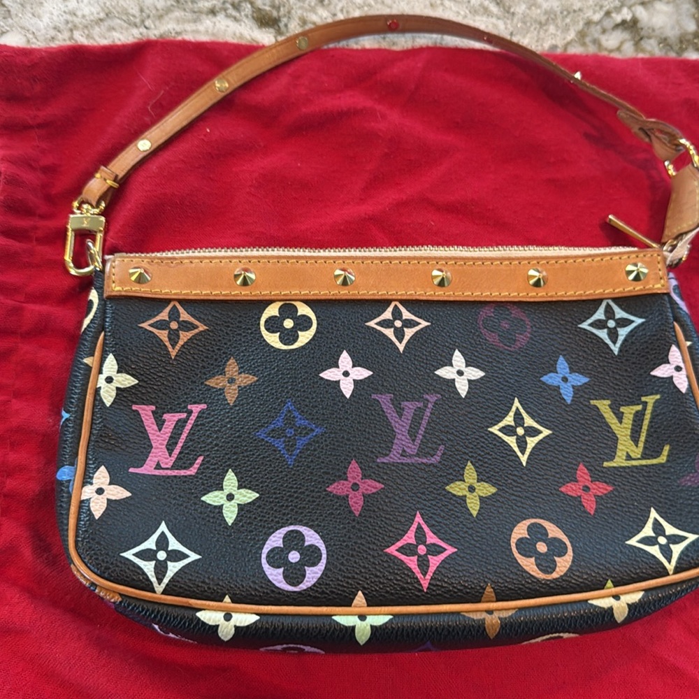 Rare Louis Vuitton Pochette Accessoires Shoulder Bag. Vintage Murakami Multicolo - Picture 10 of 10